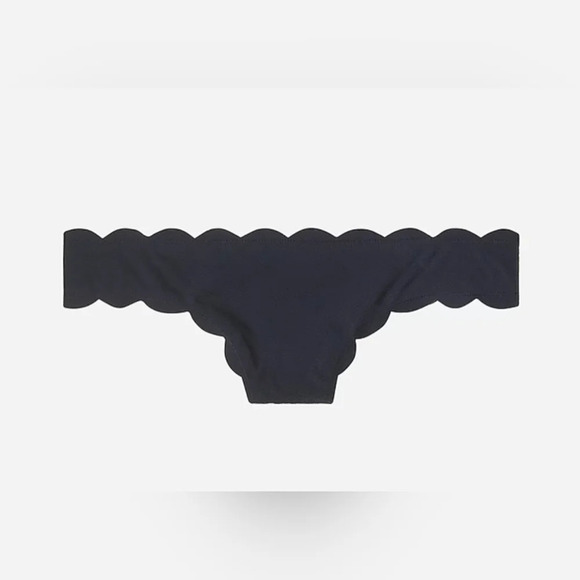 J. Crew Scallop Piqué Surf Hipster Bikini Bottom - Picture 4 of 6